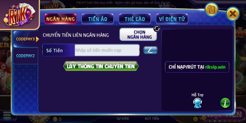 Điều kiện cần nắm bắt trước khi thực hiện nạp rút tiền RIKVIP